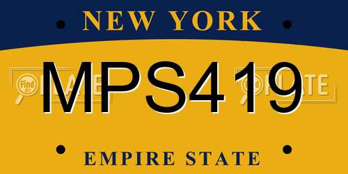 MPS419 New York License Plate