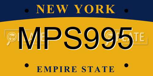 MPS995 New York License Plate