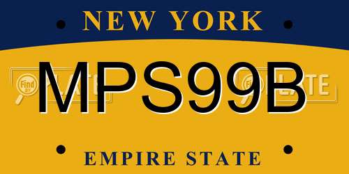 MPS99B New York License Plate
