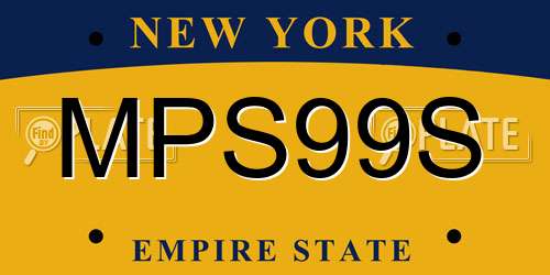 MPS99S New York License Plate
