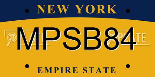 MPSB84 New York License Plate