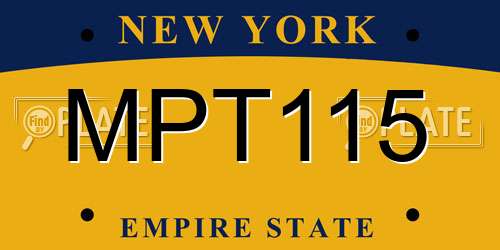 MPT115 New York License Plate