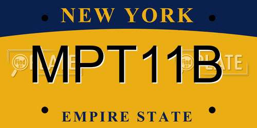 MPT11B New York License Plate