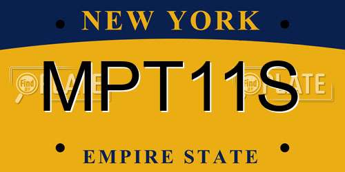 MPT11S New York License Plate
