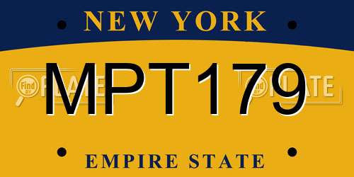 MPT179 New York License Plate