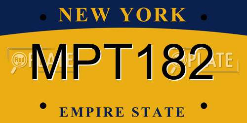 MPT182 New York License Plate