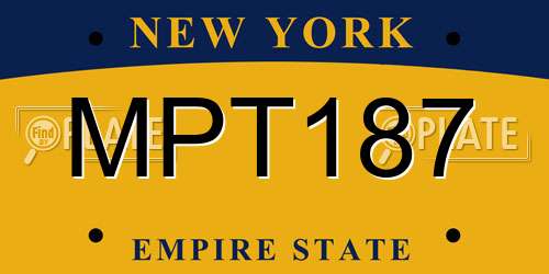 MPT187 New York License Plate