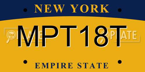 MPT18T New York License Plate
