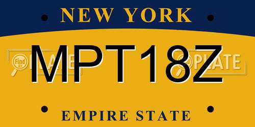MPT18Z New York License Plate