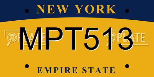 MPT513 New York License Plate