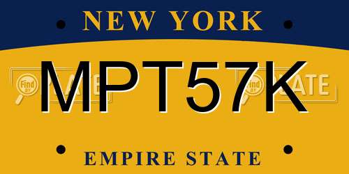 MPT57K New York License Plate