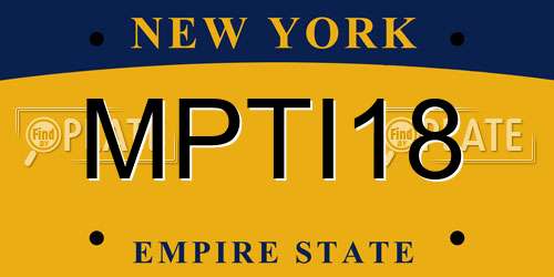 MPTI18 New York License Plate