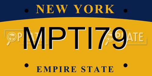 MPTI79 New York License Plate