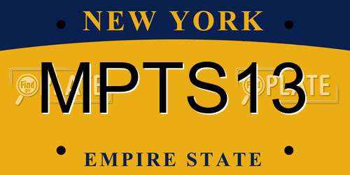 MPTS13 New York License Plate