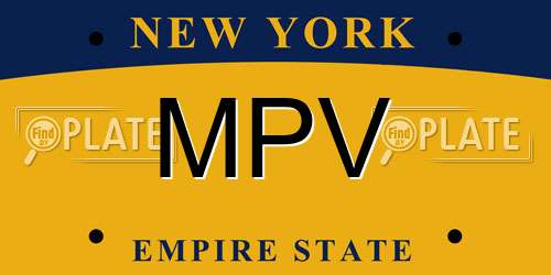 MPV New York License Plate