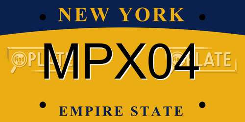 MPX04 New York License Plate