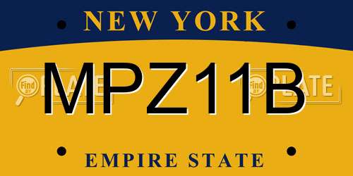 MPZ11B New York License Plate