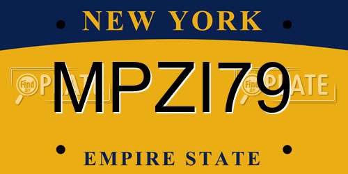 MPZI79 New York License Plate