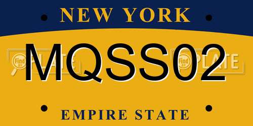 MQSS02 New York License Plate
