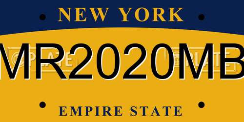 MR2020MB New York License Plate