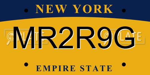 MR2R9G New York License Plate