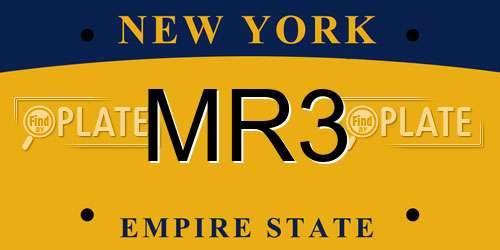MR3 New York License Plate