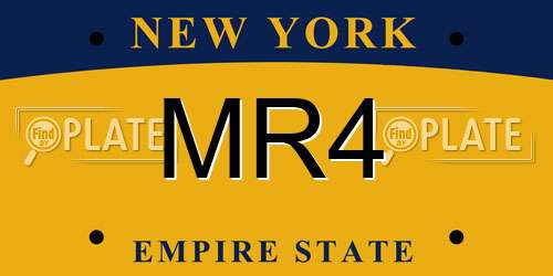 MR4 New York License Plate