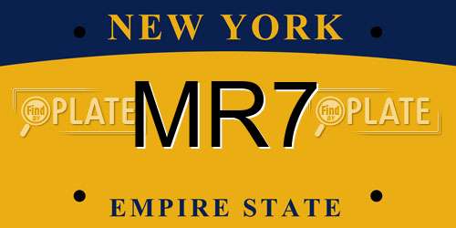 MR7 New York License Plate