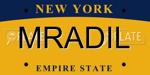 MRADIL New York License Plate