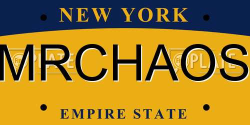 MRCHAOS New York License Plate