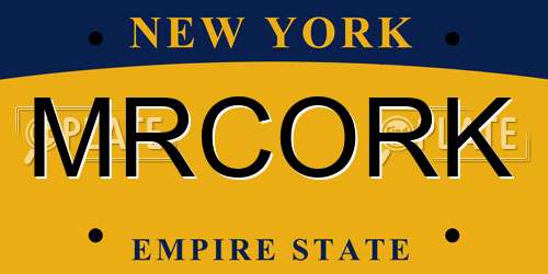 MRCORK New York License Plate