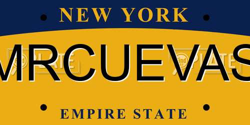 MRCUEVAS New York License Plate