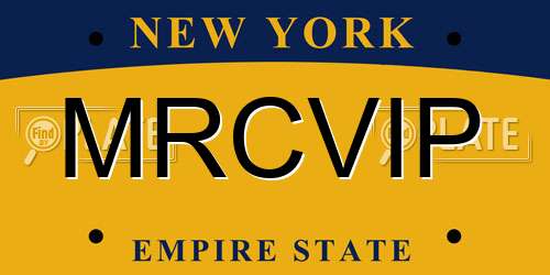 MRCVIP New York License Plate
