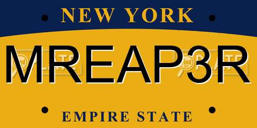 MREAP3R New York License Plate