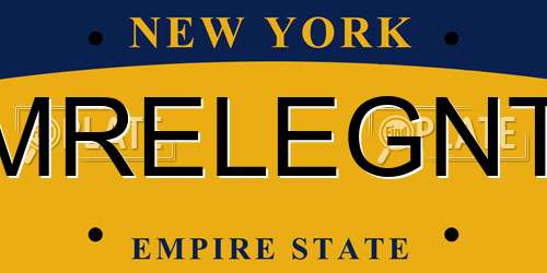 MRELEGNT New York License Plate