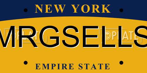 MRGSELLS New York License Plate