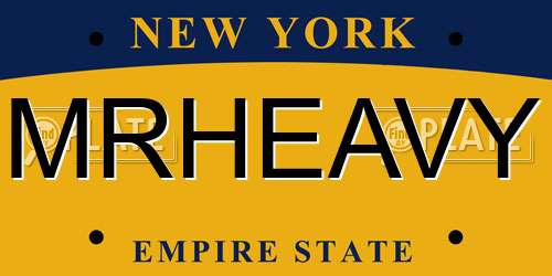 MRHEAVY New York License Plate