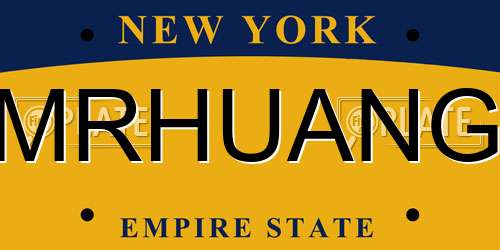 MRHUANG New York License Plate