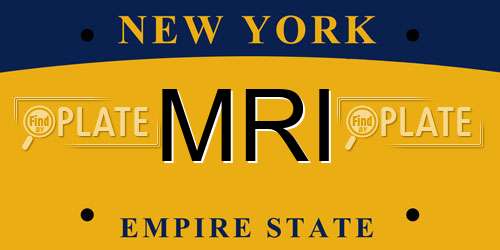 MRI New York License Plate