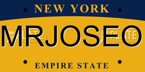 MRJOSEO New York License Plate