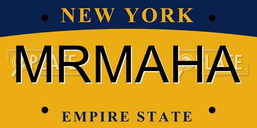 MRMAHA New York License Plate