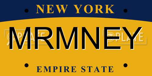 MRMNEY New York License Plate