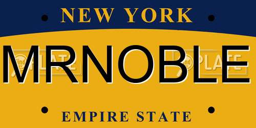 MRNOBLE New York License Plate