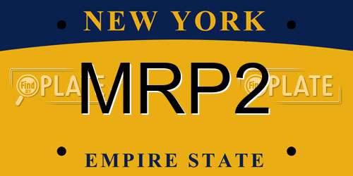 MRP2 New York License Plate