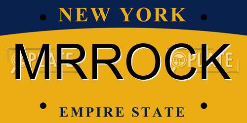 MRROCK New York License Plate