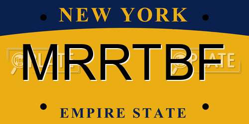 MRRTBF New York License Plate