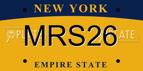 MRS26 New York License Plate