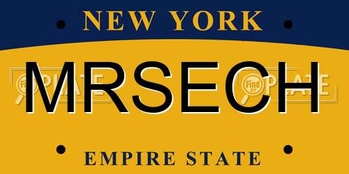 MRSECH New York License Plate