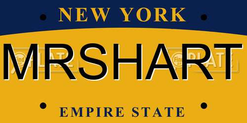 MRSHART New York License Plate