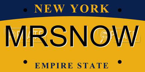MRSNOW New York License Plate